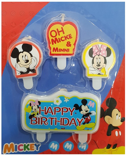 Mickey and Minnie Mouse Birthday Candle Set